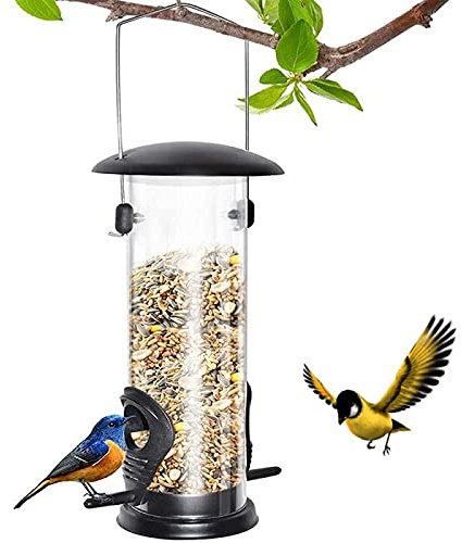 Zomtier Vogelfutterspender Futtersäule Vögel Plastik Vogelhaus zum Aufhängen für Kleine Wildvögel, Vogel Futterstation, Wildvögel Futtersilo,26cm