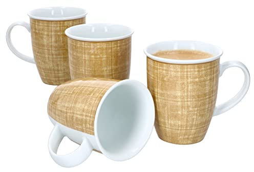 Ritzenhoff & Breker Brazil Kaffeebecher 4-er Set Gelb I Tee- & Kaffee-Tasse 250 ml I Porzellan-Becher mit Henkel I hochwertiges Marken-Porzellan mikrowellengeeignet & spülmaschinengeeignet