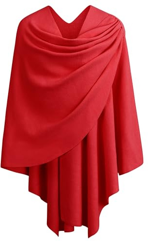 PULI Damen Poncho Schal Strick Cape Cardigan Weich für Herbst Winter | Eleganter Poncho für jeden Anlass Ob Büro, Stadtbummel, Restaurantbesuch oder Reise