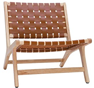 Miliboo Sessel aus Holz mit geflochtenen Riemen in Braun Bondi