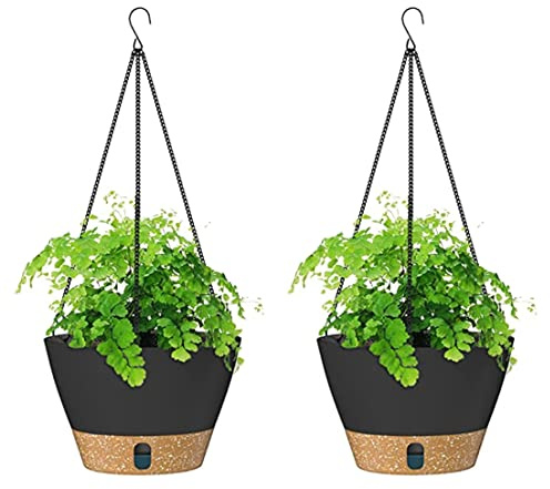 Dorccsi Selbst gießen hängende selbst gießen hängende Pflanzerkorb Plastik Blumentopf für Hausgarten Dekor 2pcs