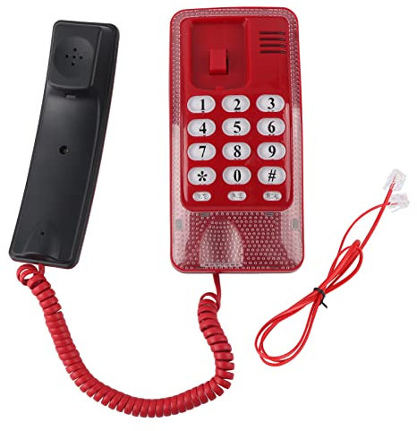 KOSDFOGE Téléphones Fixes pour la Maison, Extension de Téléphone Fixe À Montage Mural sans Identification de L'Appelant Téléphone À la Maison pour la Famille de L'Hôtel(Rouge)