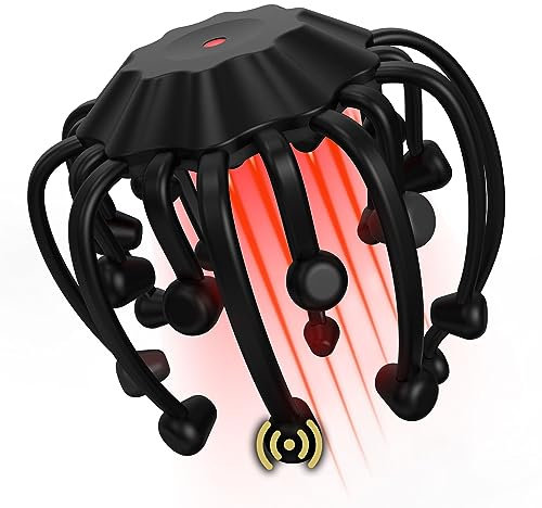 Haarkopfhaut Massagegerät,20 Vibrierenden Kontakten,5 Einstellbaren Modi,Tragbar TENS Bluetooth Kopfmassagegerät zur Linderung Schmerzen&Angstzuständen,Stressentspannung,Tiefschlaf,Nachwachsen Haare