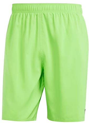 adidas Uomo Solid CLX Classic-Length Swim Shorts, Lucid Lime/White, XXL