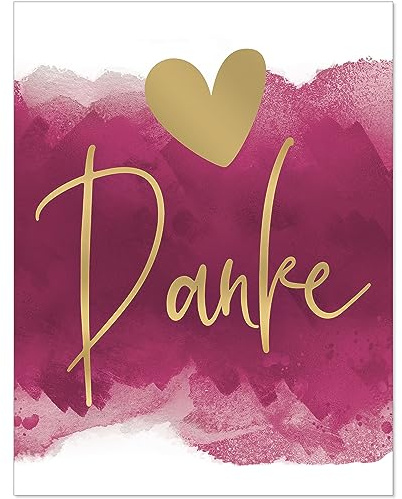 Einladungskarten Manufaktur Hamburg 8 Flaschenetiketten selbstklebend - Etikett Danke Bedanken Danke sagen Rosa Goldlook - Flaschen Aufkleber für Wein oder Sekt