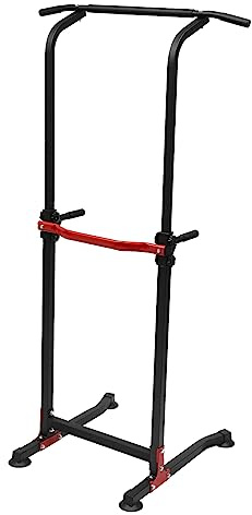Power Tower Groß Verstellbar Kraftstation Fitness Krafttraining Dip-Stationen Klimmzugstange, Multifunktionale Dipstation Pull UP Kraftstation, für Zuhause mit Klimmzugstange, Liegestützgriffe