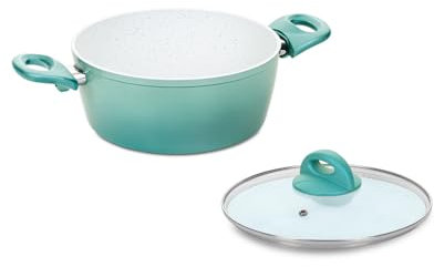 Cerafit Revolution Kochtopf 22 CM 2-tlg., Keramik antihaftbeschichtet, Fleisch Braten Topf mit Glasdeckel PFAS frei, Thermo Speed, alle Herdarten Backofen Spülmaschinen geeignet