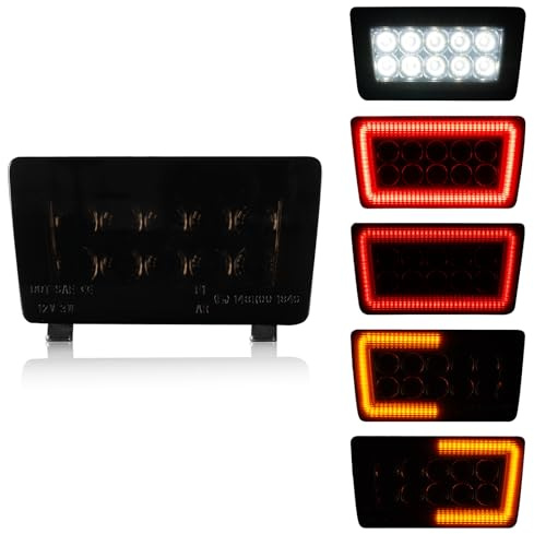litzland 5 in 1 Smoked Lens LED Rear Fog Light Assembly Kits Compatible with Subaru WRX/STi 2011-2021/Impreza 2011-2016/XV Crosstrek 2013-2017 Function as Tail Brake Backup Reverse Turn Signal Lights