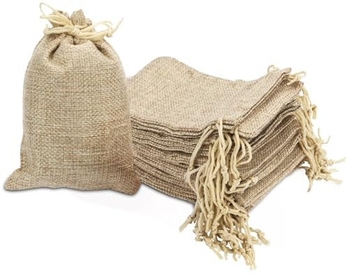 Jutesäckchen 7x9cm Geschenksäckchen 30 Stück Stoffsäckchen mit Zugband Säckchen zum Befüllen Geschenktüten Wiederverwendbare für Schmuckbeutel Hochzeits Geschenke DIY Handwerk Geburtstag Party Säcke