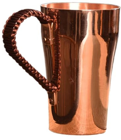 Pure Copper Coffee Mug Handmade Tea Cup with Cord Handle 400ml