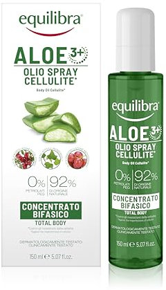 Equilibra, Olio Corpo Cellulite* Concentrato Bifasico, 150ml, con Aloe Vera Equilibra, Attivo Vegetale da Microalga, Estratto di Ippocastano, Olio di Lentisco, Olio di Vinaccioli, ed Edera