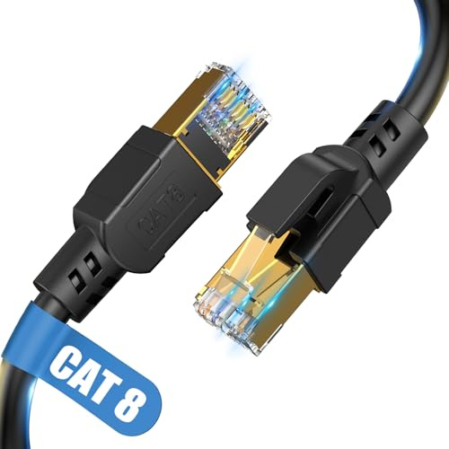CAT8 LAN Kabel 20M Hochgeschwindigkeit Netzwerkkabe 40Gbp/s Ethernet Kabel | 2000MHZ Gigabit S/FTP LAN kabel mit rj45 Stecker für PS5/4, Modem, TV, Switch, Laptop, Router, Schneller als Cat 7/6/5