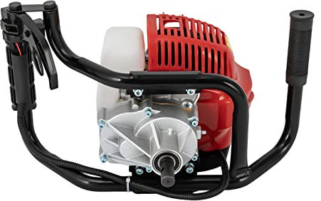 Tarière professionnelle 2 CV - Tarière de jardin à essence - 52 cc - Monocylindre - 2 temps - 1800 W - Refroidi par air - Réservoir de carburant de 1,2 l - Pour pelouse épidermique, trous de