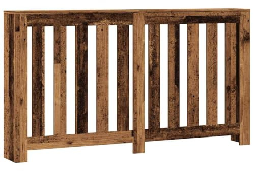 vidaXL - Radiator Cover Heater Shelf - Old Wood - Engineered Wood - 149x20x82 cm - Modern Slatted Design - Brown