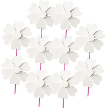 ERINGOGO 10pièces Lot de Moulins à Vent Papier Vierges Bricolage Peinture pour Garçon Fille Décoratif