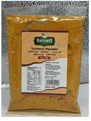 Natures Turmeric Powder 100g | Haldi Powder | Pure Ground Turmeric Spice | Indian Cooking Essentials | Natural Haldi for Golden Milk & Curries | 100 Grams