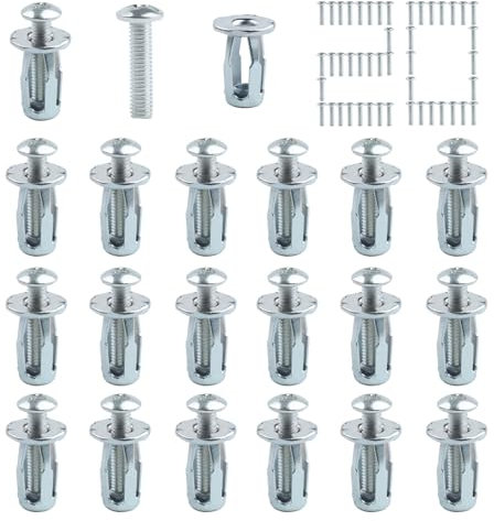 20stks Blütenblattmuttern aus Kohlenstoffstahl, M5 M6 Verzinkte Hohl Spreizmutter, Blütenblatt Spreizdübel, Hohlraumdübel Metall, Spreizmutter mit Schraube, Jack Mutter für Trockenbau Kunststoff