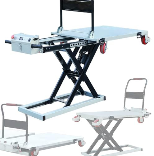 Eastnmythet Carrello Elevatore Idraulico, Piattaforma 120x70cm, capacità di Carico 300kg, Tavolo Elevatore Elettrico a Forbice con Ruote per Movimentazione e Trasporto Materiali
