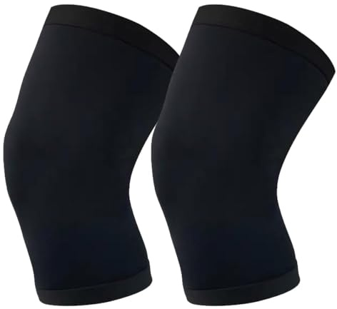 FeiFanChoice 2 Pack Knee Support Brace, Knee Warmers for Men and Women | Arthritis, Joint Pain Relief, Knee Support for Running, Yoga, Volleyball, Basketball, Soccer, Golf, Gym, Hiking, Tennis (L)