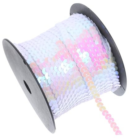 Homoyoyo Pvc Pailletten Rolle Rund 100 Yard Selbstgemacht Basteln Nähen Dekor Klassisch Weiß Schmuck Kleidung Taschen Verzierung