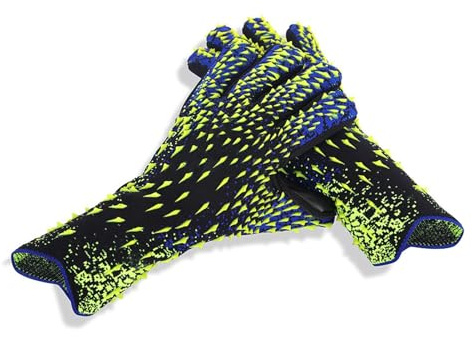 Mihauuke Gants de Gardien de But de Football,Gants de Protection en Nylon résistant aux Chocs,Forte adhérence,Antidérapants et Respirants pour Adulte et Enfant-Taille 6-Taille 10