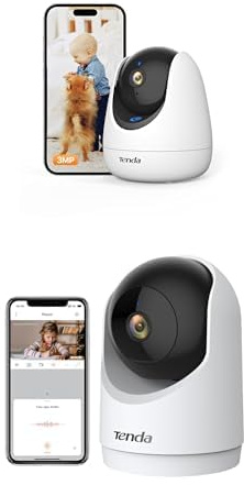 Tenda Bundle of CP3 Pro Telecamera Wi-Fi Interno, 360° 2K Videocamera di Sorveglianza