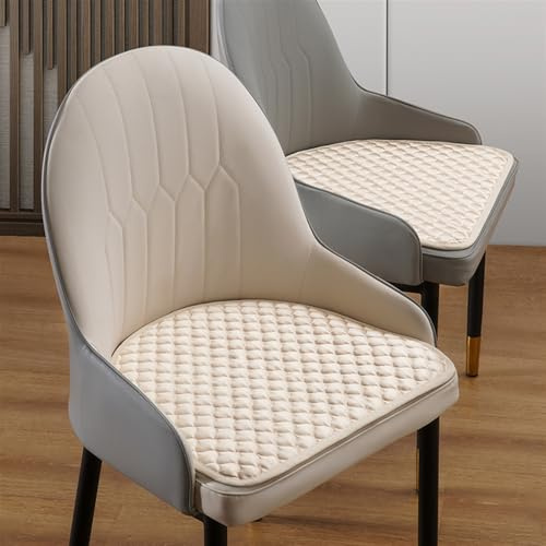BESTORI 2er Set Stuhlkissen Rutschfestes Waschbares Sitzkissen Halbrund Stuhlauflage Kissen für für Esszimmer, Wohnzimmer, Studierzimmer, Beige, 45 x 44 cm