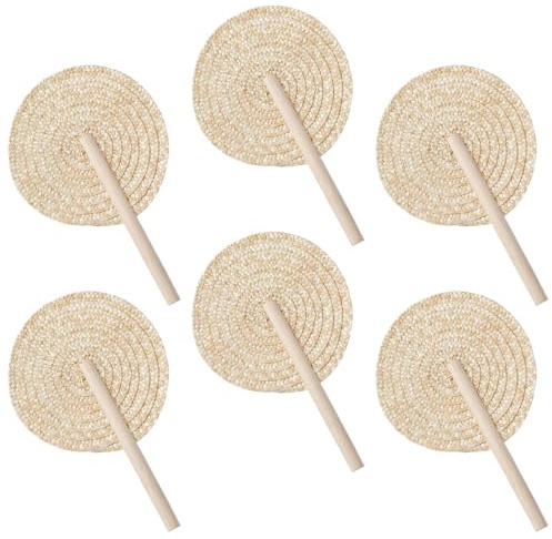 Generisch Scomparti intrecciati | 6 scomparti in palma intrecciati a mano – decorazione naturale a mano boho regalo di nozze per ospiti coppia di sposi