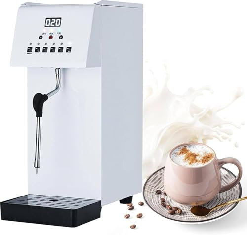 Schiumatore per latte commerciale da 2500 W, macchina a vapore automatica da 6 l, macchina per schiumare il latte a vapore elettrico, macchina per schiumare il latte del caffè, vaporiera con display