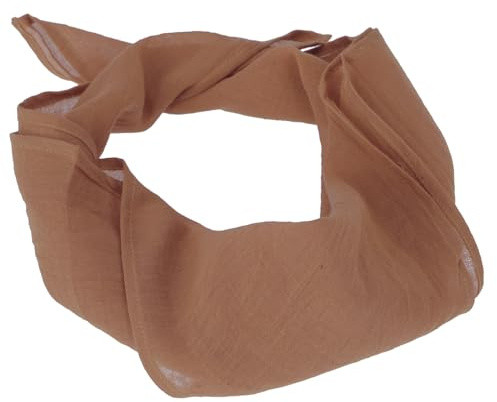 GURU SHOP Indisches Baumwolltuch, Quadratisches Baumwolltuch, Bandana 50x50 cm - Braun, Herren/Damen