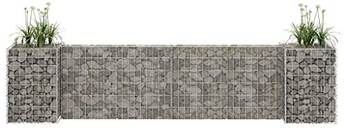 Paniers en gabion en métal pour pierres, 260 x 40 x 60 cm, cages en fil d'acier durables, jardinières décoratives pour clôture, paysage, solutions extérieures
