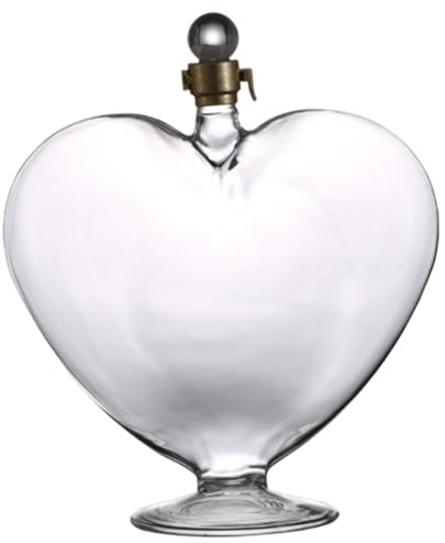 Decanter per whisky, decanter per tequila in vetro borosilicato alto da 500 ml con tappo, bottiglia di liquore trasparente a forma di cuore per San Valentino, feste, banchetti, matrimoni