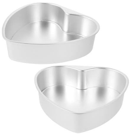 LIGIGWASH 2 piezas Molde para Tartas Corazón Aluminio Duradero para Repostería Creativa Cumpleaños y San Valentín