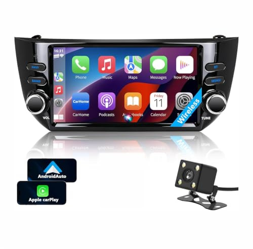Autoradio para Fiat Punto (2010-2016) / Linea (2012-2015) Wireless CarPlay Android Auto Stereo Auto Bluetooth 7 pollici IPS con Pantalla Táctil con FM/GPS/SWC/Mirror Link