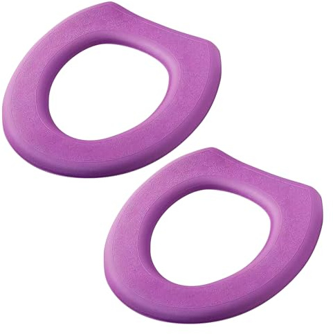 Jiakalamo Toilet Seat Cover Pads, 2pcs Padded Toilet Seat Cushion, EVA Toilet Seat Covers Winter Warm Toilet Seat Pads, Washable Portable Universal Bathroom Supplies (Purple)