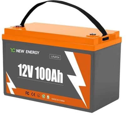 12V 100Ah LiFePO4 Battery - Small RV Battery with 100A BMS, 15000+ Deep Cycles, Solar Energy Storage, Lithium Phosphate Batteries for Home Motor, Travel Trailer, Camping, Off-Grid Power