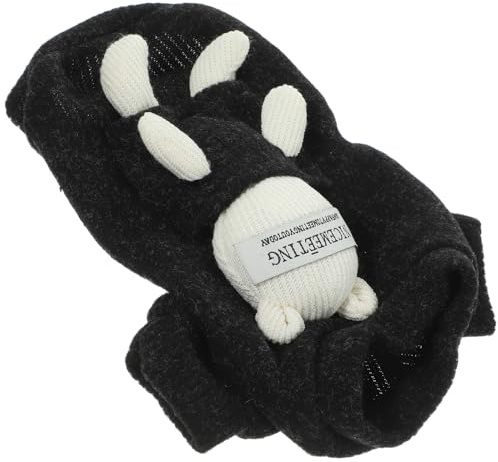 EPIGEIST Warmer Hundepullover aus Dickem Plüschbaumwoll Material Mittlere Größe Schwarze Welpen Winterkleidung für Kalte Tage und Outdoor