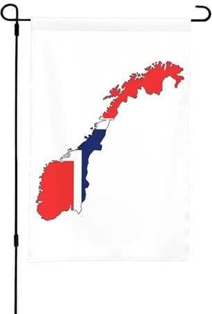 Bandera noruega de 30,5 x 45,7 cm con mapa impreso, bandera de jardín para exteriores, decoración perfecta para el día de San Valentín y primavera