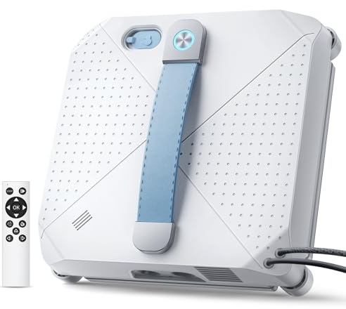 Keero Robot Laveur de Vitre Automatique, 9000Pa Lave Vitre Électrique avec Système 4 Buses, Détection Intelligente des Bords, 4 Modes de Nettoyage, Moteur Turbine, Robot Nettoyeur Vitre