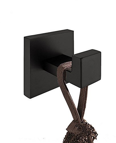 CASEWIND Handtuchhaken Schwarz Bohren, Kleiderhaken Wandmontage, Handtuchhalter Matt Edelstahl mit Bohren für Badezimmer Dusche