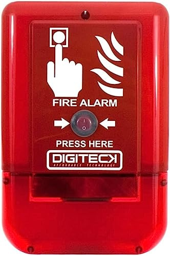 DIGITECK Plug & Play Site Alert Battery Operated Interlinkable Fire Alarm System LED Strobe Sound Weatherproof Outdoor Indoor for Building, Home, Office