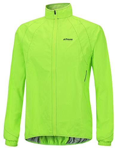 Airtracks Herren Funktions Fahrrad Regenjacke - Fahrradjacke Regenjacke für Radsport - Laufjacke - Wasserdicht - Getapte Nähte - Winddicht - Atmungsaktiv - Reflektierend