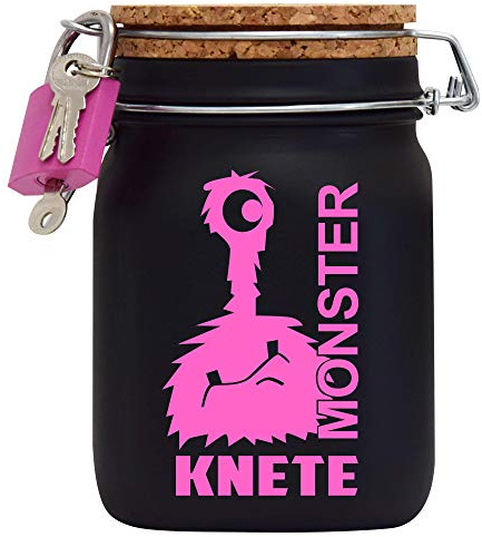 Spardose Monster Knete Pink Geld Geschenk Idee Schwarz L