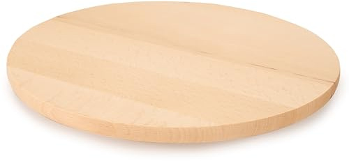 EVERYJOY drehbare Servierplatte aus Buchenholz Rundes Drehbrett Servierteller (Braun, 35 cm)