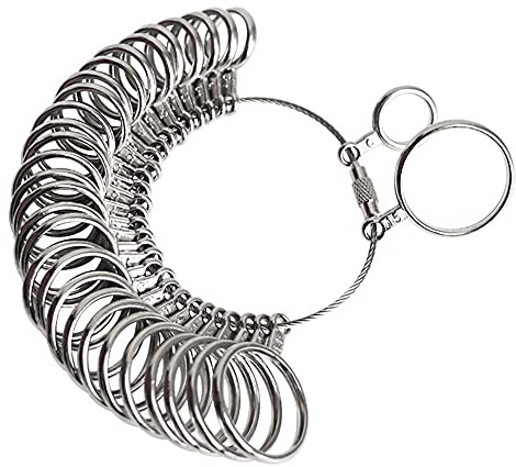 CENPEK Juego de medidores de tamaño de anillo, herramienta de medición para mujeres/hombres, fabricación de joyas de talla UE 41-76