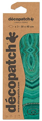 Décopatch C863C - Packung mit 3 Blatt Décopatch-Papier gleichen Musters, Nr. 863, praktisch und einfach zum Verwenden, ideal für Ihre Pappmachés und Bastelprojekte, 1 Pack