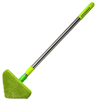 POPETPOP Fish Tank Cleaning Brush, Aquarium Glass Cleaners Triangle Scrubber Sponge Brush Algae Cleaning Kit Aquarium Algae Scrapers Long Handle Sponge Cleaner for Fish Tank Glass (Random Color)