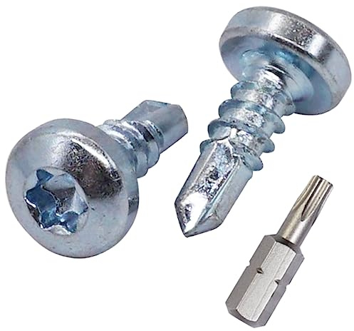 SKIR'CO (300 piezas) Tornillos autotaladrantes 4,8 x 13 mm, cabeza alomada, DIN 7504 N Tornillos zincados, tornillos autorroscantes
