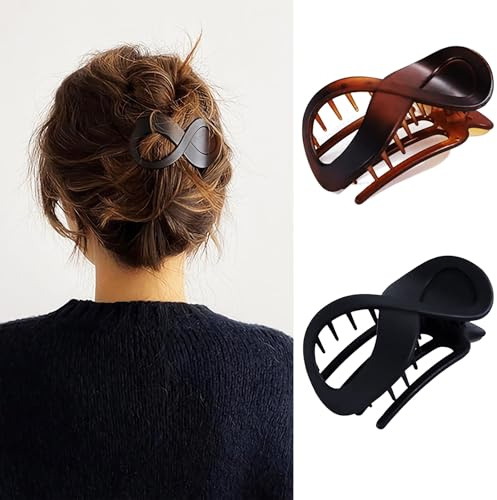 PUSCOBSY Lot de 2 pinces à cheveux plates moyennes mates pour femmes et filles
