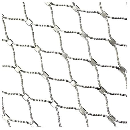 WECLMH Red Cuerda Alambre Acero Inoxidable 304, Red Protección para Balcones, Barandillas Escaleras Red Anticaída, Campo De Fútbol Granja Jardín Frontera Malla Cable Flexible (Color : Silver, Size :